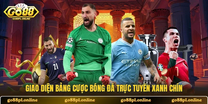 Giao diện bảng cược bóng đá trực tuyến xanh chín
